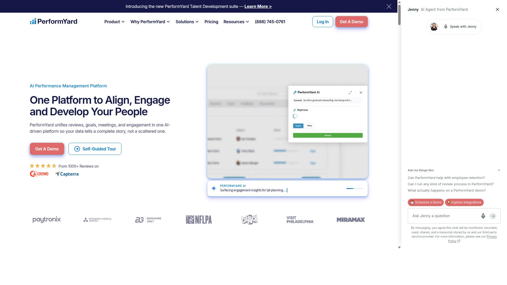 PerformYard website